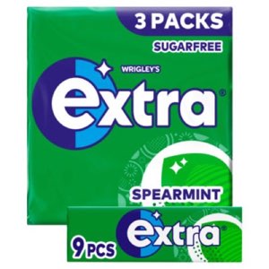 Wrigley's Extra Spearmint Chewing Gum Sugar Free Multipack 3x9 pieces