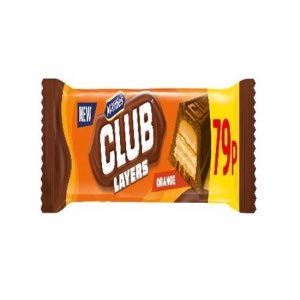 McVitie's Club Layers Orange Chocolate Biscuit Bar PMP 39.5g