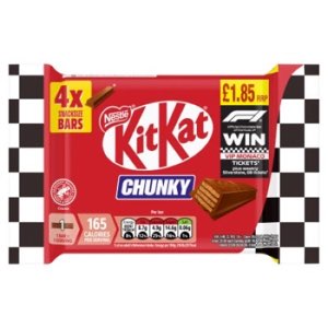 KitKat Chunky Snacksize Chocolate Bar 4 Pack Multipack 128g PMP 1.85