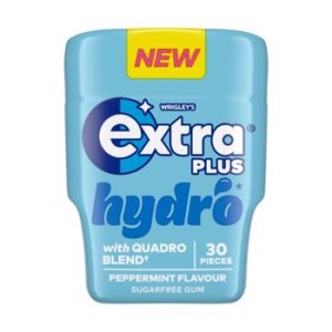 Extra Plus Hydro Peppermint Flavour Chewing Gum Bottle 30 Pieces