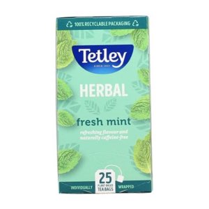 Tetley Herbal Tea Bags Fresh Mint Envelopes 25's